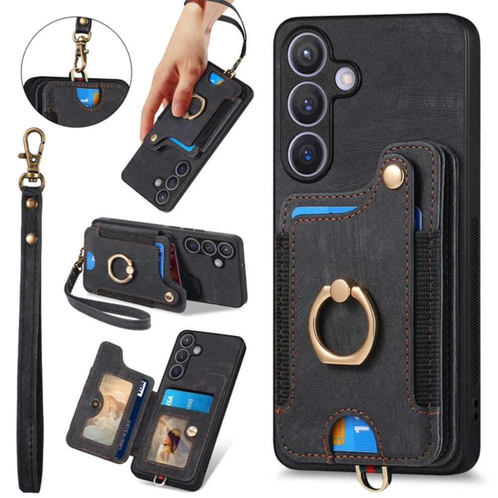 Samsung Galaxy S24+ 5G Pu Leather Wallet Case Black 941196057075