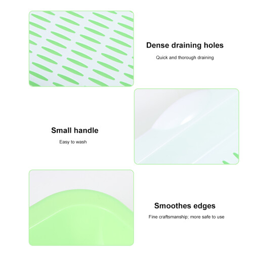 2Pcs Double Layer Fruit Drain Tray Storage Basket Green 2