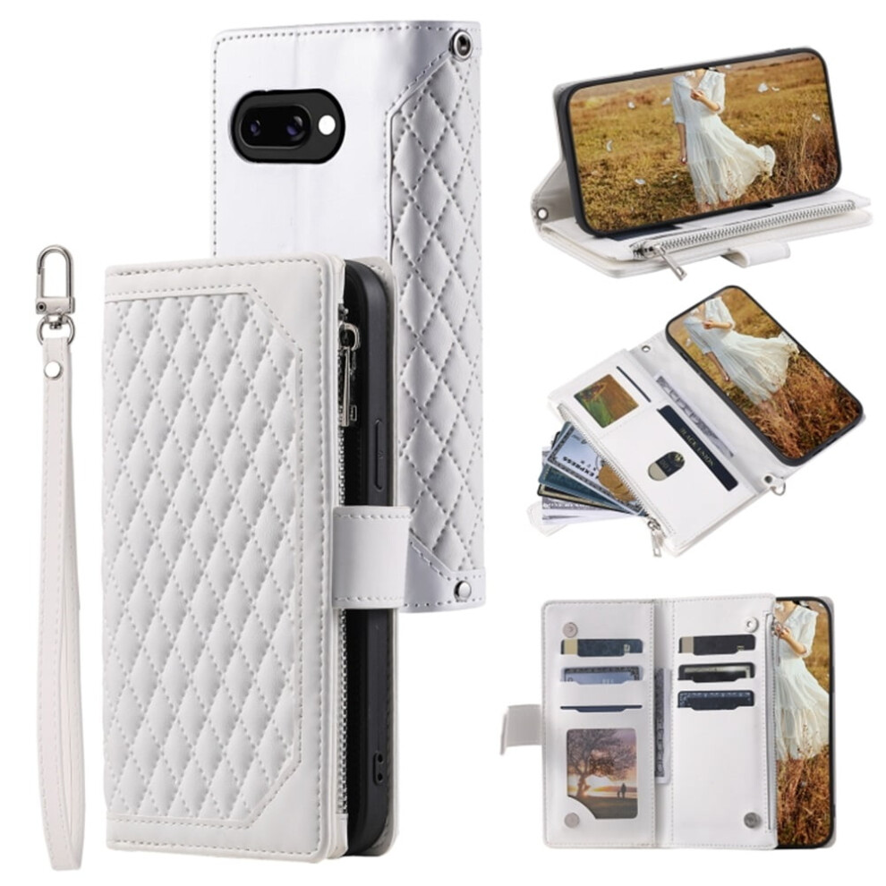 Google Pixel 9A Flip Wallet Case With 6-Card Slots White 9170372603404