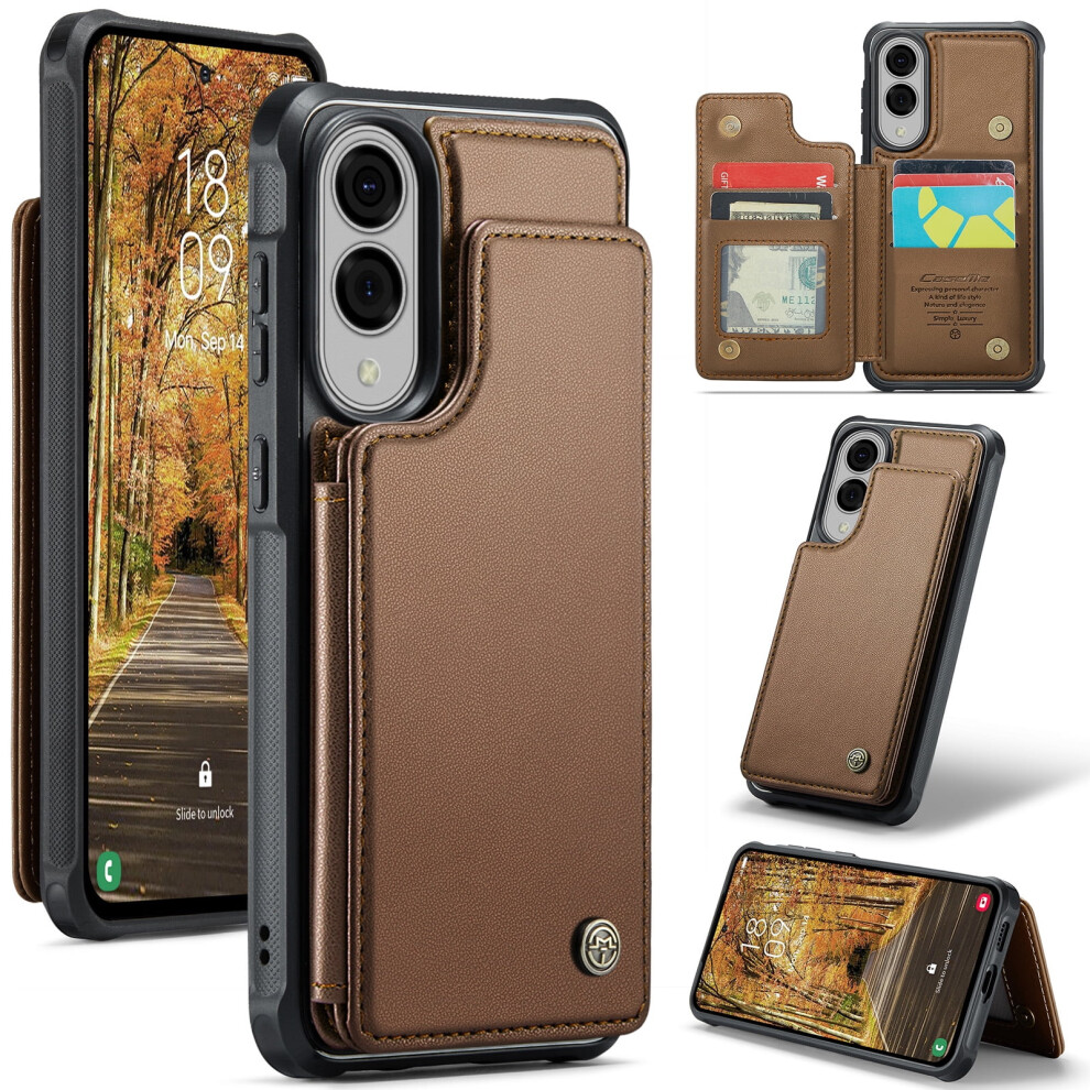 Caseme Leather Wallet Case For Compatible With Samsung S25 Edge Â Rfid Blocking, Magnetic Clasp, Kickstand, Shockproof 9152228479807