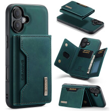 DG.MING 2-in-1 afneembare portemonneehoes met 8 kaarthouders, slanke leren hoes, compatibel met iPhone 16 (6,1 inch), groen
