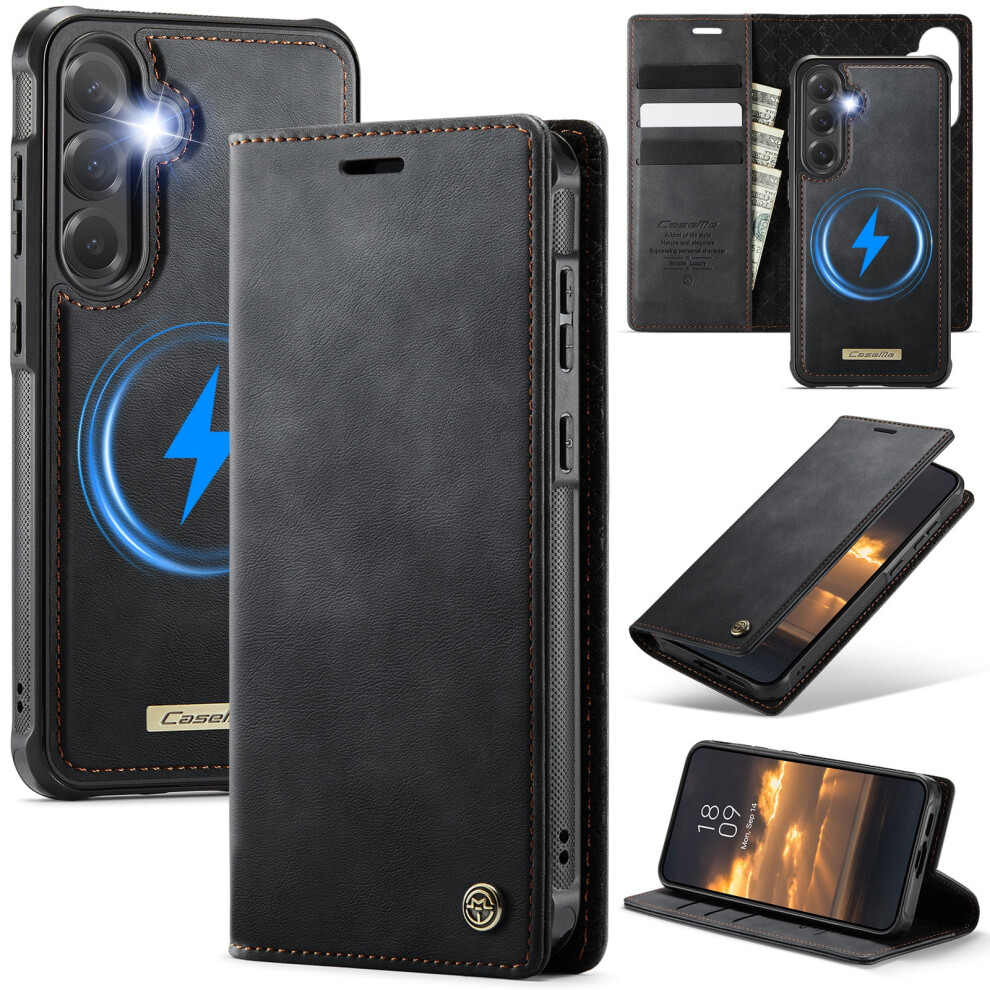 Caseme Wallet Case For Samsung Galaxy S25 Plus, Magsafe-Compatible, Rfid-Blocking, Flip Stand, Shockproof, Magnetic & Detachable 9152228480087