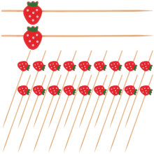 Minkissy 100 piezas de palillos de bambú para fresas, perfectos para aperitivos de fiesta y accesorios para cócteles.