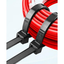 Heavy Duty 450mm (18") Black Cable Ties, 9mm Wide, 50pcs – Compatible with Outdoor & Industrial Cable Management