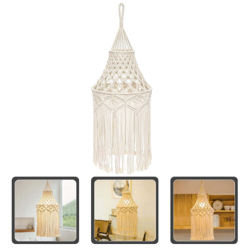 FRCOLOR Abajur elegant, model boho, macrame, 30 x 30 x 85 cm 2