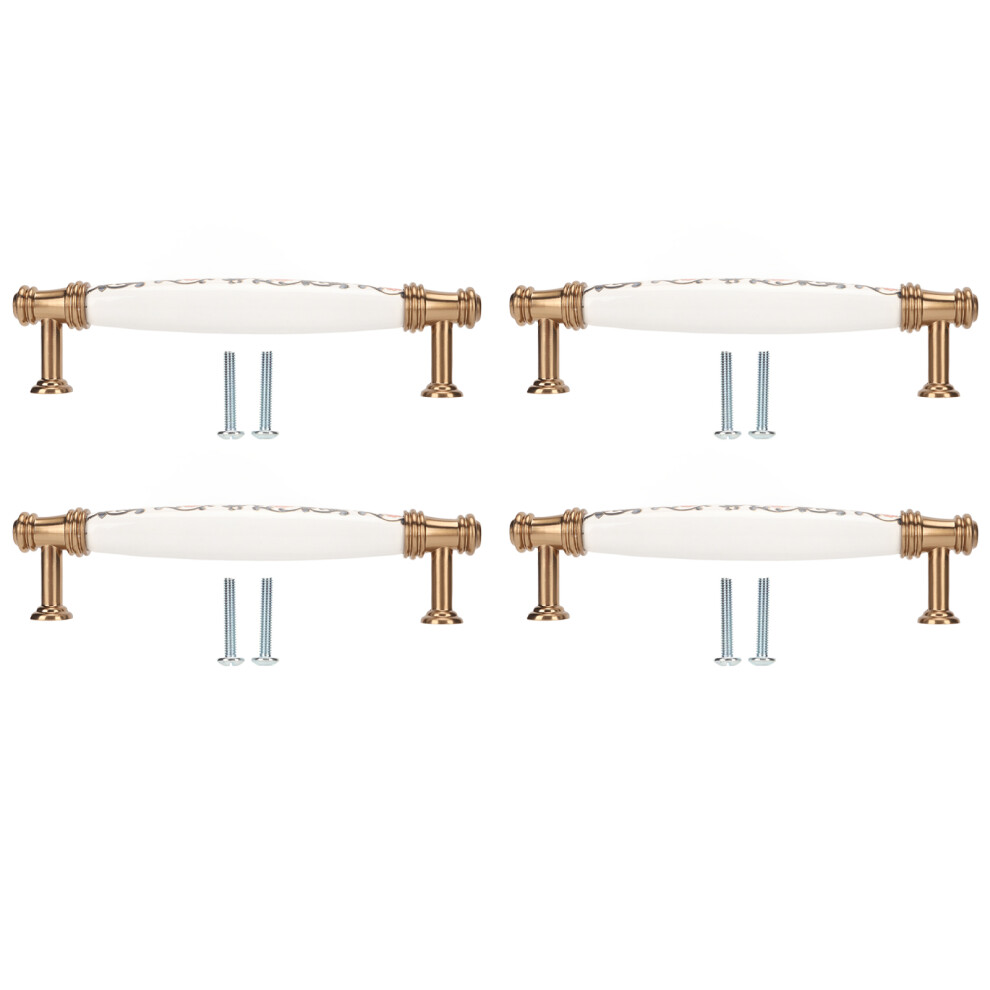 Easy To Install Cabinet Pulls Bridge Shape Drawer Handles Multi Use Zinc Alloy And Ceramics Vintage Sophisticated Look Durable Material Wide 9357860251716