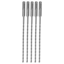 Masonry Applications Drill Bits with Fast Chip Removal, SDS Plus Carbide Tipped Rotary Hammer Drill Bits for Concrete, 2Flute Spiral Design Extended