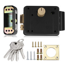 Exterior Door Rim Lock Set With Vertical Keyway Cylinder And Anti Theft Design For Left Right Handed Doors Manual Interior Exit Wide Application In