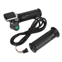 Acelerador de punho giratório para scooter com visor LCD, manopla ergonômica antiderrapante para guidão de bicicleta elétrica, controlador de