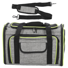 Travel Pet Carrier For Small Animals, Durable Polyester Fabric Airline Approved Foldable Pet Bag with Hand Straps and Single Side Extension,