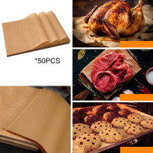 100 Pcs Parchment Paper Kraft Paper Brown Reversible Food Wrapping Traditional 30x40 CM Wrapping Paper for Oven Cooking Food Wrapping