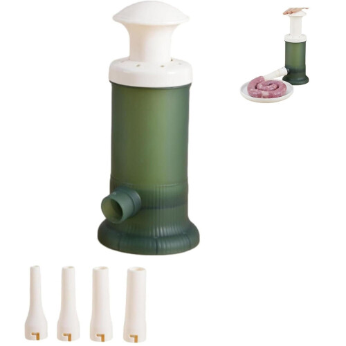 Enchedor de linguiça manual vertical com 4 tubos, compatível com uso doméstico, 24 x 10 cm (9,44 x 3,94 polegadas), 1 conjunto.