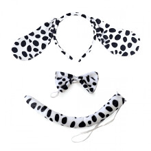 ACDANC Serre-tête oreilles de chien à pois pour Halloween, nœud papillon, queue de chien, bandeau pour femme
