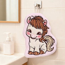 Serviettes de toilette et peluches absorbantes à suspendre, motif mignon, pour la salle de bain et la cuisine, année du Cheval.
