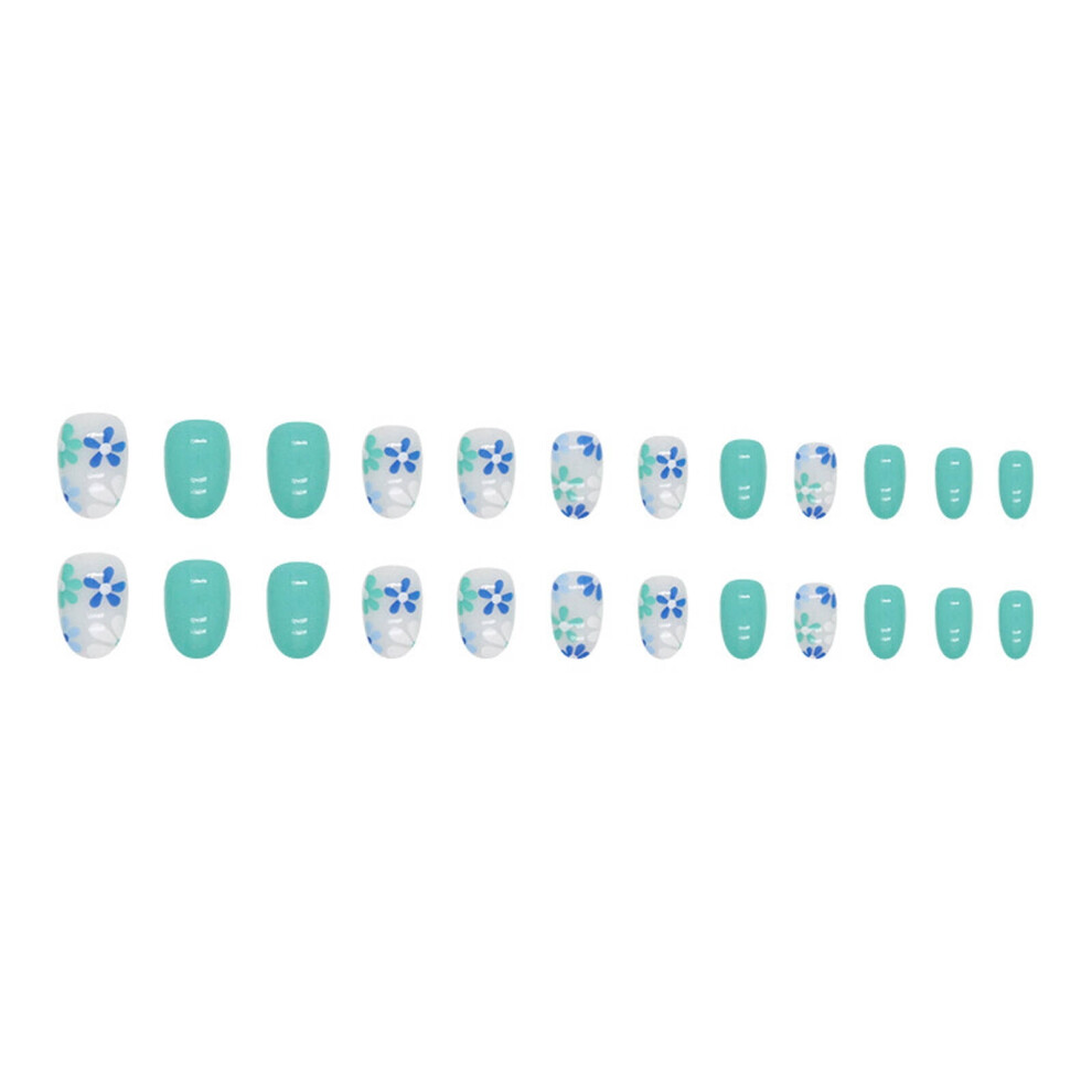 24 Pcs Acrylic Press on Nails,Effortless & Time-Saving Kids Press on Nails,Skin-Friendly Material Vibrant Colors Fake Nails,Shape8