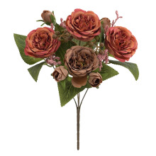 Bouquet artificiel de pivoines et d'hortensias en soie vintage, 34 cm (13,39 pouces)