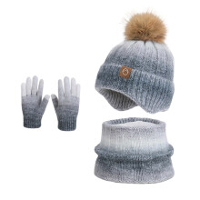 AWZXDE Winter Hats For Kids Hat Scarf Comfortable Lined Knitted Ear Warmer Neck Warmer For Boys Girls Cold Weather Grey
