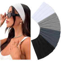 ZOUYUE 7PCS Damen-Stirnbänder – Weiche Schweißbänder aus Stoff für dickes/dünnes Haar, ideal für Yoga und Freizeit, für ganztägigen