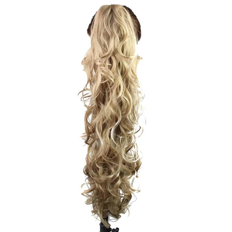 Comfortable Golden Synthetic Ponytail Wig with Jaw Clip and Adjustable Drawstring