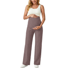 Maternity Straight Leg Pants High Waist Stretch Breathable