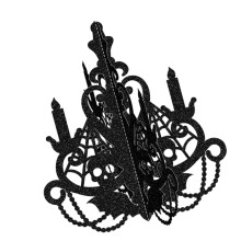 1. Ornamento pieghevole a forma di lampadario per Halloween - Supporti in carta per decorazioni natalizie da parete, finestra e porta.