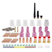 Kit de accesorios para antorcha de soldadura TIG de 87 piezas, lente de gas corta, kit de 12 copas de vidrio para -17/18/26
