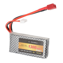 7,4V 1300mAh 2S-LiPo-Batterie für RC-Truck mit T-Stecker