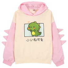AWZXDE Girls Dinosaur Hoodie Raglan Sleeve Color Block Cartoon Pullover Casual Winter Sweatshirt Girls Hoodies Pink,8-9 Years