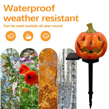 Lampe solaire d'Halloween – Lampe fantôme en résine à piquer pour jardin, terrasse, allée, cour (compatible avec la recharge solaire)