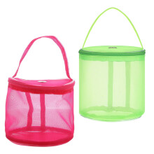 2Pcs Portable Nylon Yarn Organizer Tote Mesh Bag for Crochet Knitting Project Storage and Travel
