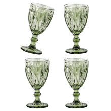 Set of 4 Colored Glass Champagne Goblets for Weddings and Banquets Beverage Glassware Elegant Juices Drinking Cups