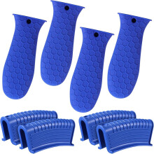 8 count Pot Holders Set Cast Iron Handle Cover Heat Resistant Pot Handle Covers Potholder Non Slip Pan Sleeve for Frying Pan Kitchen Supplies(Blue)