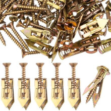 60 count Self-Drilling Metal Screw Anchors Kit, No Drill & Holes in Wall, 30 count Steel Anchors 0."x1.18" + 30 count Zinc Screws 0.32"x1.18"