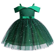 Toddler Girls Princess Pageant Gown Dresses Solid Color Bowknot Party Princess Dress Leisure 7-8Y