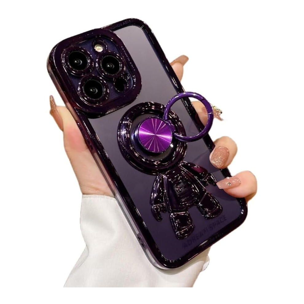 Electroplated Astronaut Ring Phone Case Drop-Proof Gradient 902370160868