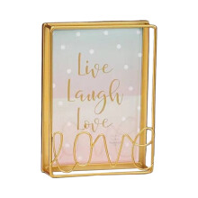 Xoxingysm Schreibtischornament, goldener quadratischer Fotorahmen 4x6