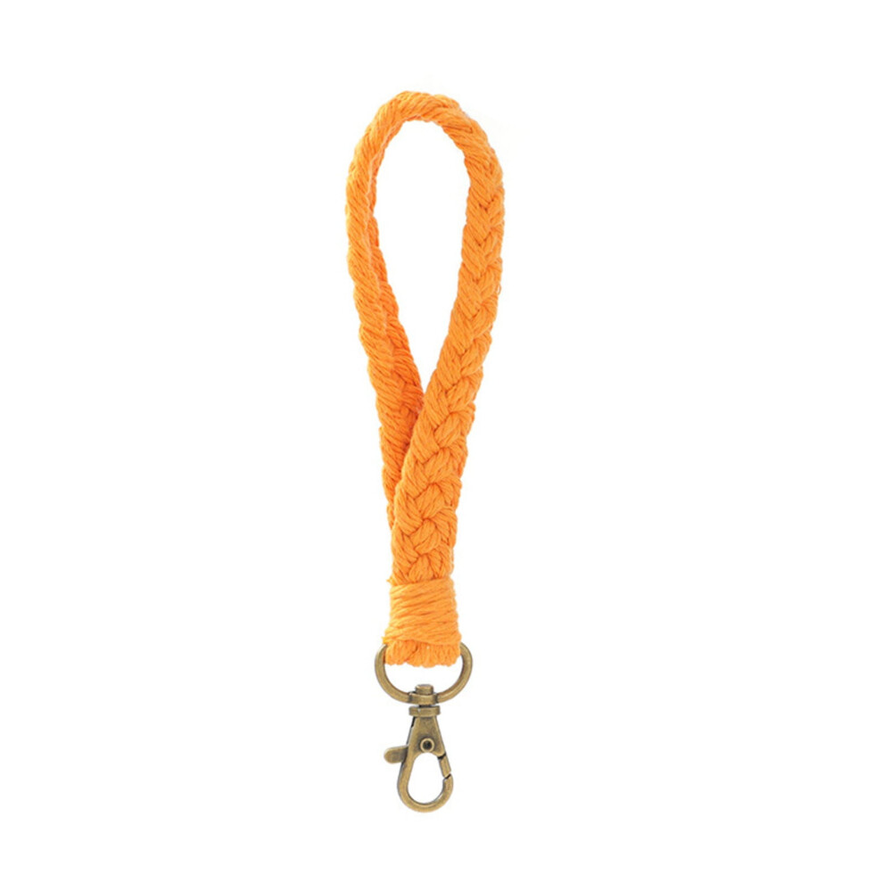 Sunxin Autumn Mobile Phone Chain Pendanthandmade Woven Cotton Rope Keychain Bracelet Woven Pendant Keyring Car Keychain Yellow 9085618870789