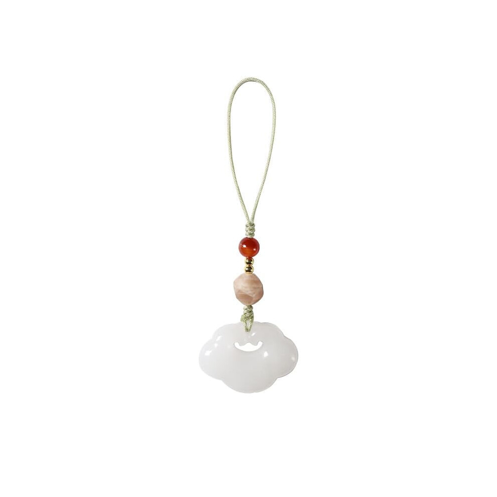 Aesthetic Phone Charm Strap Imitation Jade Cloud Decorative Pendant Hanging String Keychain Phone Lanyard Cute Phone Chainã White 9181073403378