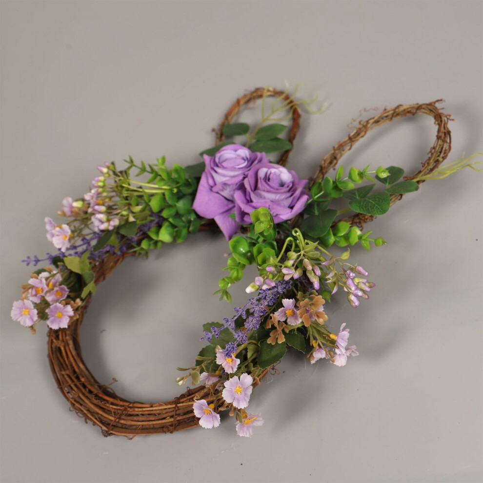 Easter Wreath Decorations, 18.9Inch Easter Bunny Pendant Door Hanging Garland Party Decoration Props(N)-image-OPC-PS8SMP5-NEW