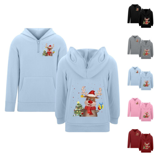 Sweat-shirt à capuche imprimé pour garçon avec fermeture éclair,