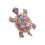Skilpaddebrosje med strass, legering, 5,6 cm 1