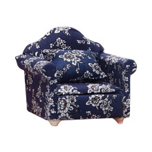 Xoxingysm 1:12 Miniature Floral Double Sofa – Dollhouse Living Room Scene Model, Compatible with Standard Dollhouses