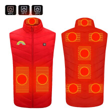Heated Vest for Men And Women Plus Size Heated Coat 9 Heating Heated Jacket Winter Heating Coat Red