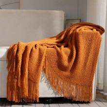 Knitted Tweed Throw Blanket 68"x50", Super Soft & Breathable – Compatible with Living Room, Couch, Bed, Sofa, Bedroom Decor
