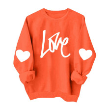 Valentines Sweatshirt for Women Love Heart Gifts Shirts Long Sleeve Valentine Pullover Tops Crewneck Sweatshirts