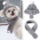Rød uldstrikket hundehue med øreklapper til small/medium 1