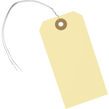 180 Blank Hang Tags - 4 3/4 x 2 3/8 inches, Reinforced Hole, Metal Wire, Writable Price Tags for Jewelry & Clothing