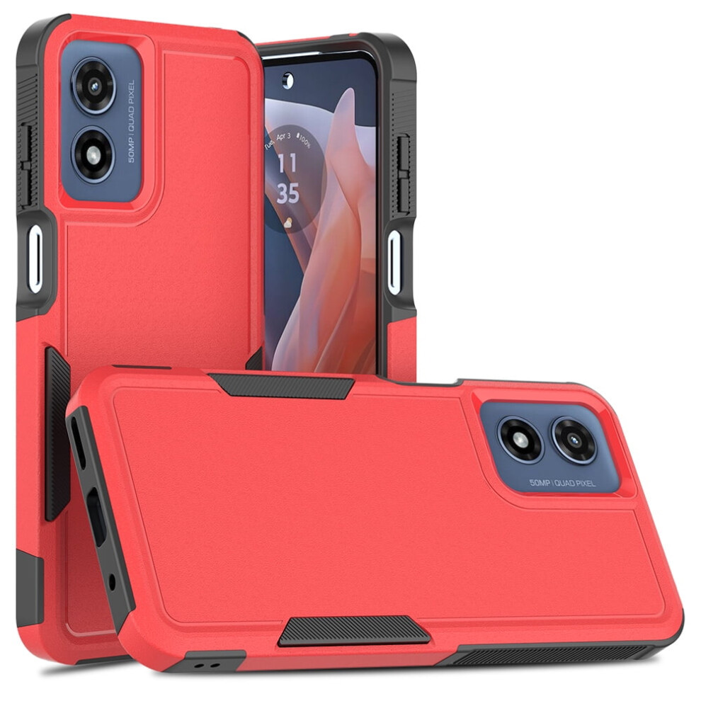 Defender Case For Motorola Moto G Play 4G 2024 Â Rugged, Dustproof, Shockproof, Non-Slip, Full-Body Cover Red 9485826587088