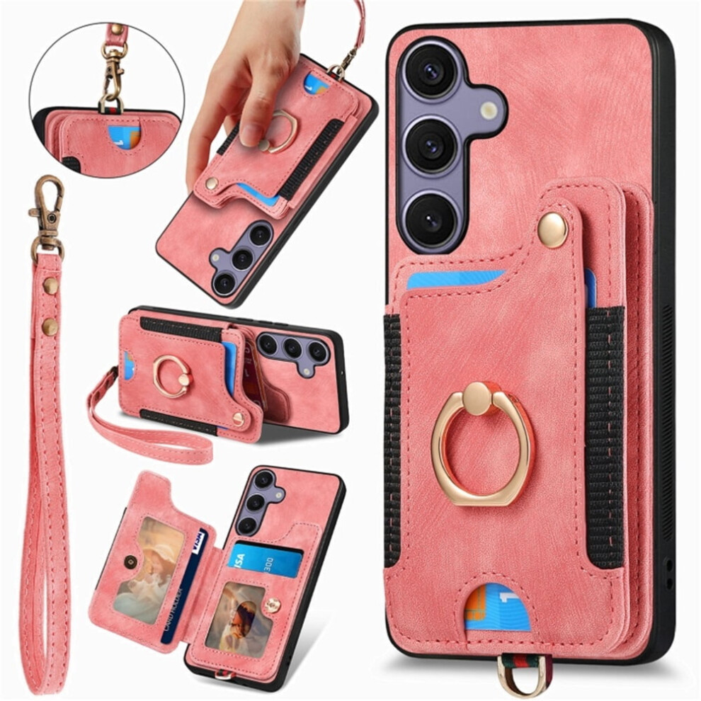 Compatible With Samsung Galaxy A37 5G Pu Leather Wallet Case With Rfid Blocking, Ring Holder, Kickstand, Wrist Strap & Magnetic Closure Â Pink 9485826589327