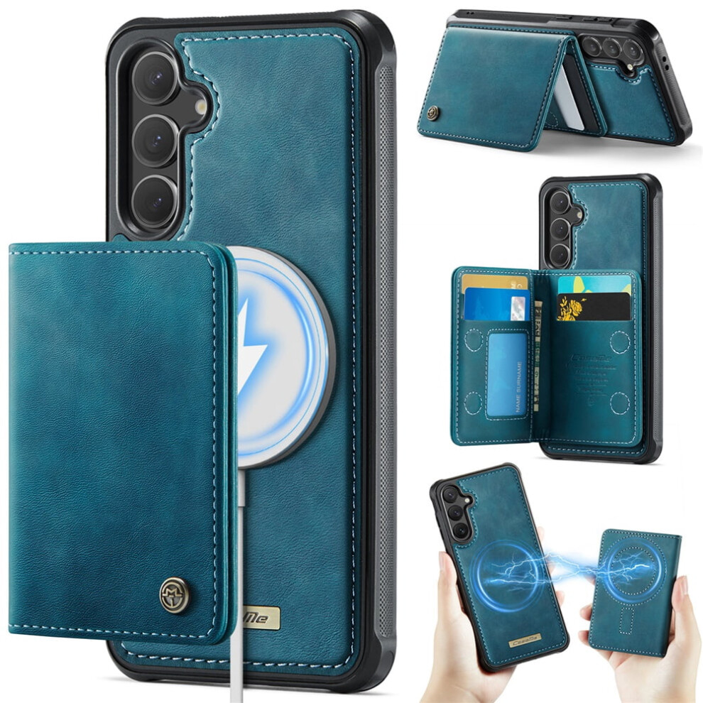 Rfid-Blocking 2-In-1 Magsafe-Compatible Pu Leather Case For Samsung Galaxy S23 5G Â With Wallet & Kickstand Blue 9485826587224